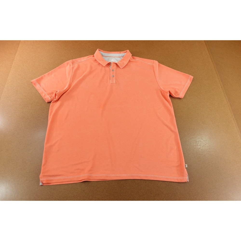 Tommy‎ Bahama Mens Size XXL Coral Short Sleeve Polo Shirt
